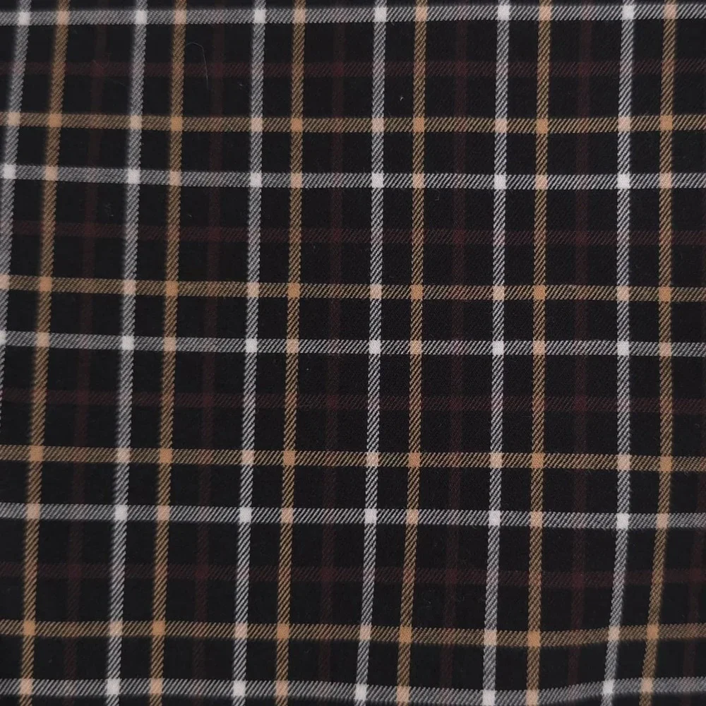 POLO RALPH LAUREN Plaid MEDIUM Shirt Classic Fit Brown Black‎ 100% Cotton